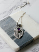 Laden Sie das Bild in den Galerie-Viewer, Feine Silber Amethyst Halskette