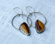 Load image into Gallery viewer, Mookaite Jasper Sterling Silver Hoop Earrings