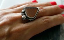 Load image into Gallery viewer, Amber Brown Sea Glass Sterling Silver Ring