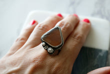 Load image into Gallery viewer, Amber Brown Sea Glass Sterling Silver Ring