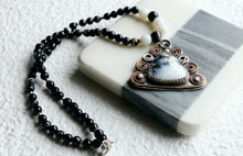 Load image into Gallery viewer, Dendritic Agate Sterling Silver and Copper Necklace

