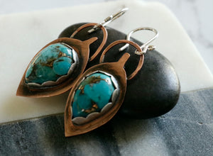 Blue Copper Turquoise Earrings