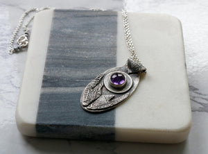 Fine Silver Amethyst Necklace