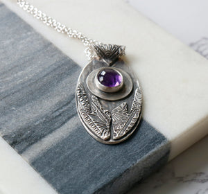 Fine Silver Amethyst Necklace