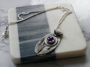 Fine Silver Amethyst Necklace