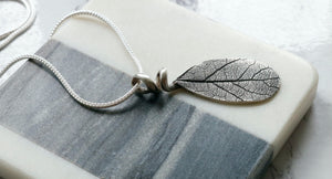 Sage Leaf Fine Silver Pendant
