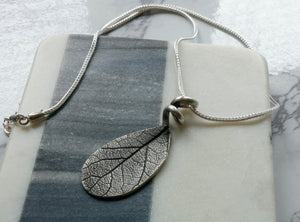 Sage Leaf Fine Silver Pendant