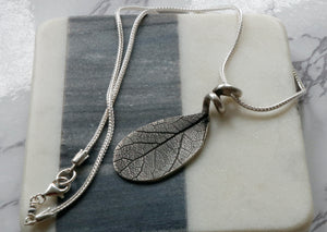 Sage Leaf Fine Silver Pendant