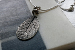 Sage Leaf Fine Silver Pendant