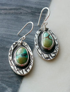 Tibetan Turquoise Fine Silver Earrings