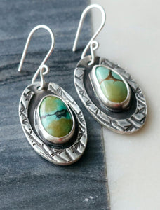 Tibetan Turquoise Fine Silver Earrings