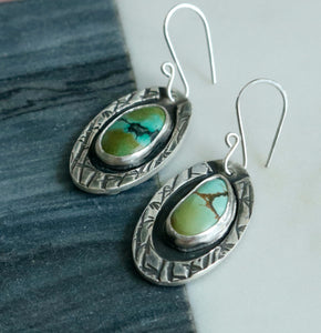 Tibetan Turquoise Fine Silver Earrings