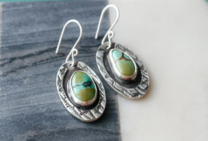 Tibetan Turquoise Fine Silver Earrings