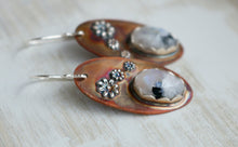 Load image into Gallery viewer, Moonstone with Black Tourmaline &quot;amor mio&quot; Earrings

