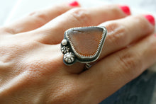 Load image into Gallery viewer, Amber Brown Sea Glass Sterling Silver Ring
