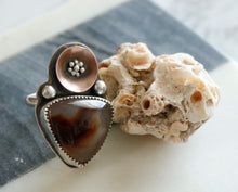 Load image into Gallery viewer, Fire Agate Sterling Silver Adjustable Ring
