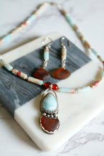 Load image into Gallery viewer, Larimar and Amber Sea Glass Set

