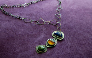 Multi Stone Sterling Silver Necklace #2