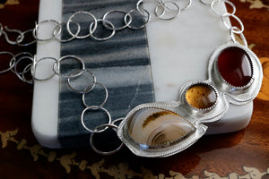 Multi Stone Sterling Silver Necklace
