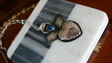 Load image into Gallery viewer, Jasper and Blue Apatite Sterling Silver Necklace
