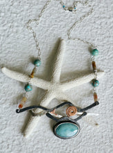 Load image into Gallery viewer, Larimar Ocean View Sterling Silver and Copper Pendant
