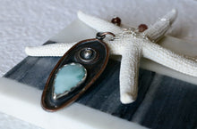 Load image into Gallery viewer, Larimar Sterling Silver and Copper Pendant
