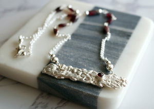 Fused Sterling Silver and Garnet Necklace