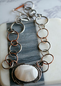 White Agate Sterling Silver Necklace