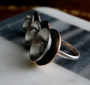 Avant Garde Sterling Silver & Copper Ring