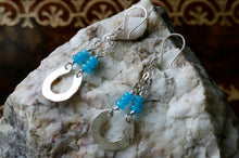 Load image into Gallery viewer, Blue Agate Sterling Silver Chandelier Earrings

