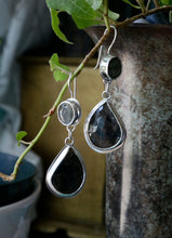 Load image into Gallery viewer, Labradorite with Sapphire Sterling Silver Drop Earrings
