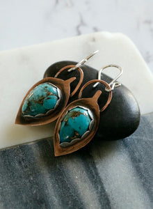 Blue Copper Turquoise Earrings