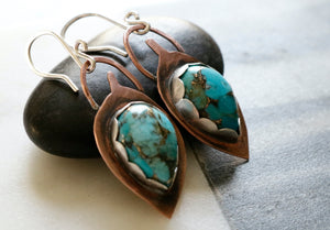 Blue Copper Turquoise Earrings