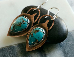 Blue Copper Turquoise Earrings