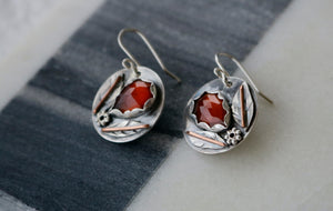 Hessonite Garnet Sterling Silver Earrings