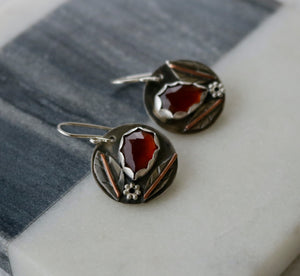 Hessonite Garnet Sterling Silver Earrings