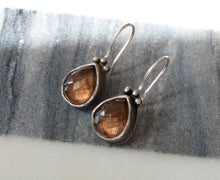 Load image into Gallery viewer, Smokey Quartz Patina Sterling Silver Earrings
