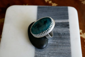 Dragon Veins Agate Sterling Silver Ring