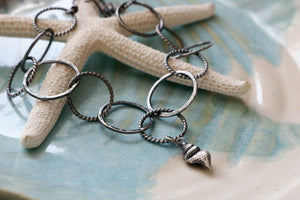 Conch Shell Sterling Silver Bracelet